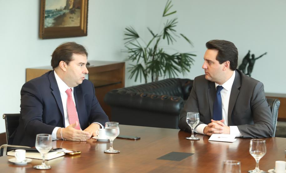 Governado Ratinho Jr. recebe Deputado Rodrigo Maia